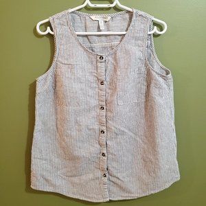 Striped linen button down shirt - Ellen Tracy